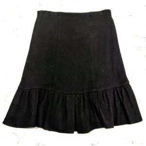 Nanette Lepore Women’s Vintage Black A-Line Fruffled Hem Skirt Size Small EUC
